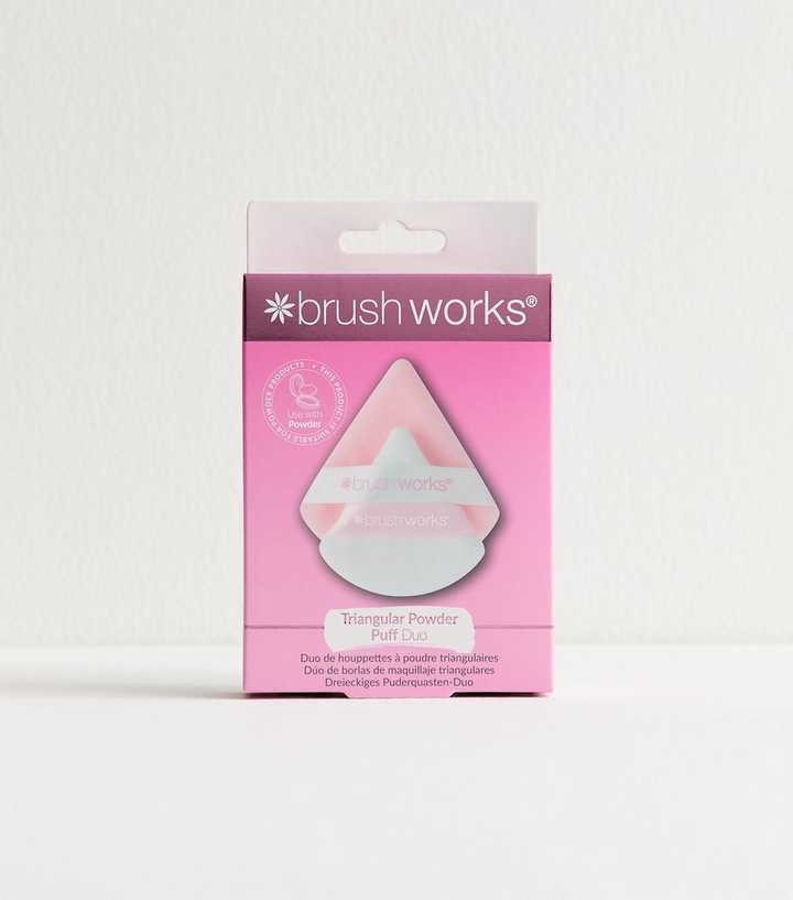 Brushworks Pink Triangular Powder Puff Duo