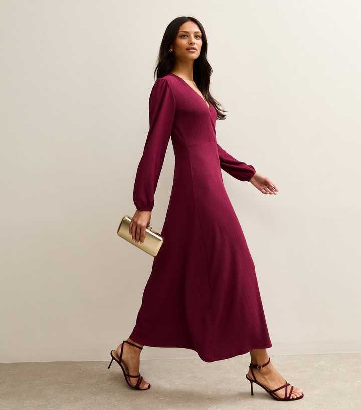 dark burgundy midi dress Kelly Burgundy Ponte Jersey Midi Dress main image 1