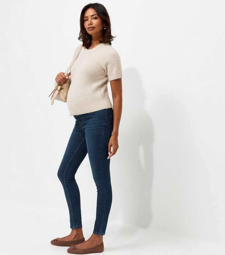 Maternity Blue Over Bump Lift & Shape Jeggings