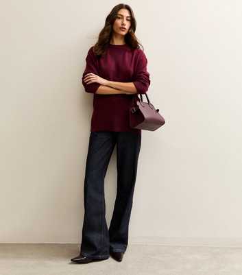 Tall Navy Denim Self Tie Drawcord Waist Wide Leg Jeans