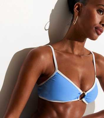 Light Blue O Ring Crop Bikini Top