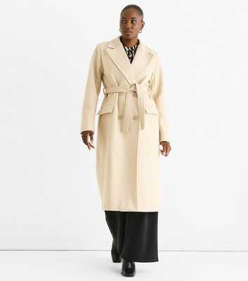 Gini London Oatmeal Double Breasted Collared Coat