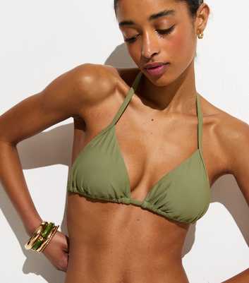Light Green Removable Padding Triangle Bikini Top