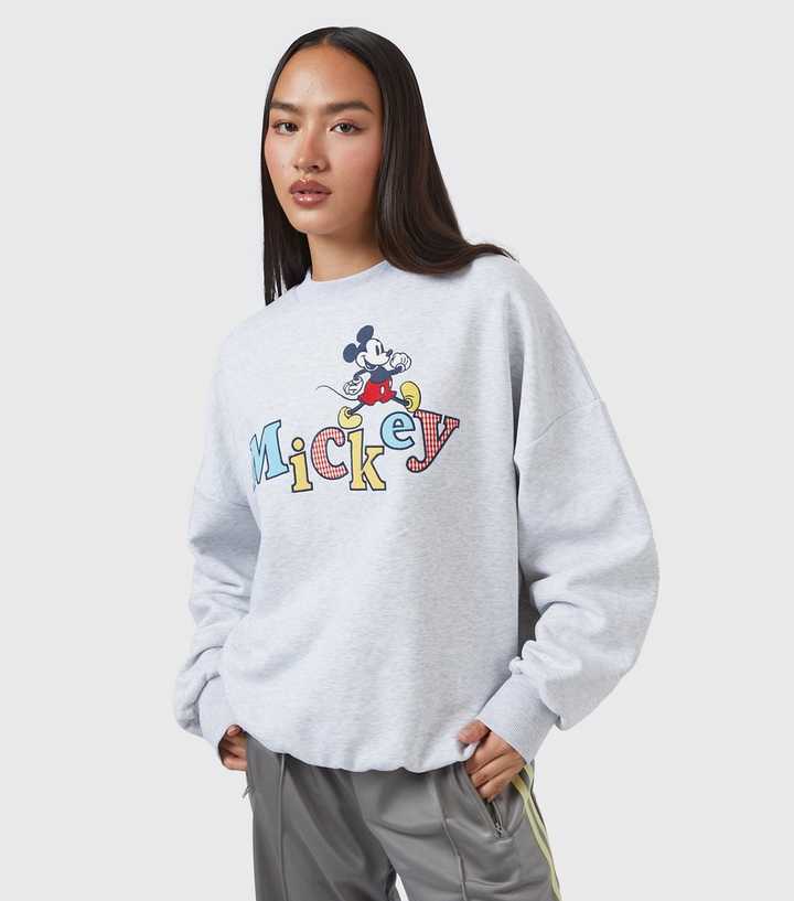 Skinnydip Grey Disney Mickey Gingham Sweatshirt