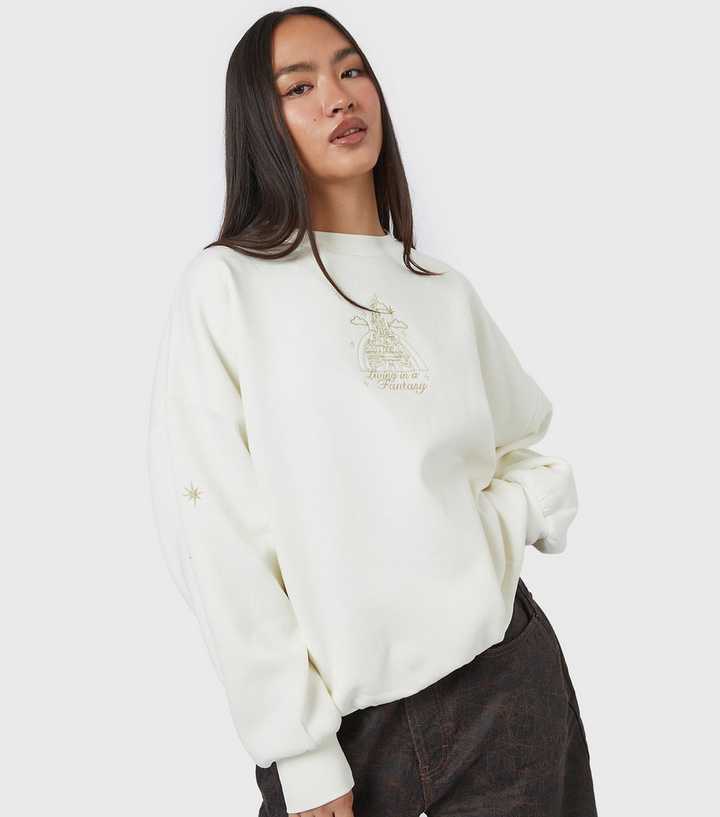 Skinnydip White Disney Gold Living in a Fantasy Sweatshirt