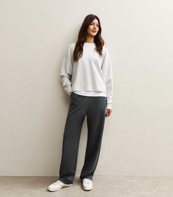 Premium Light Grey Barrel Leg Joggers