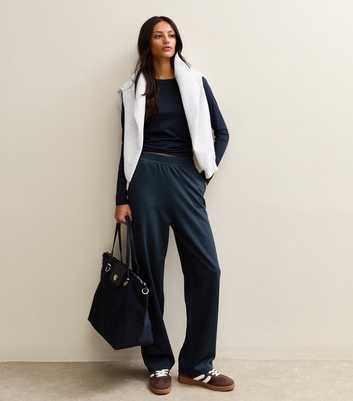 Premium Navy Barrel Leg Joggers