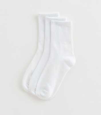 Pack of 3 White Tube Ankle Socks