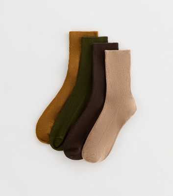 Pack of 4 Multicolour Ribbed Socks