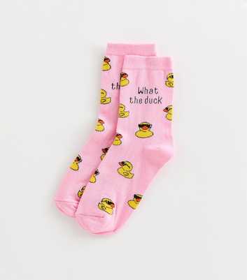 Pink Cotton Rich What The Duck Ankle Socks