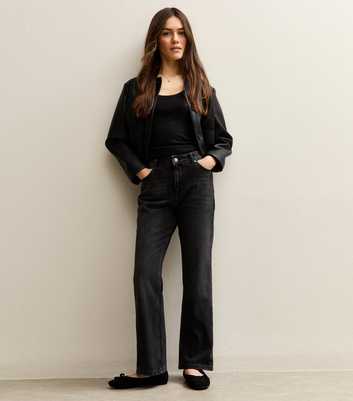 Petite Black Anica Straight Leg Jeans