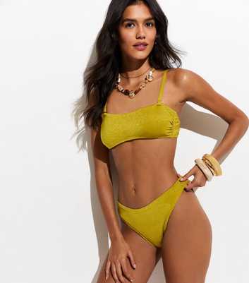 Green Glitter High Leg Hipster Bikini Briefs