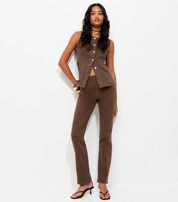 Brown Straight Leg Jeans