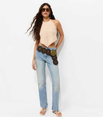 Light Blue Straight Leg Jeans