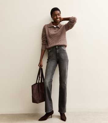 Tall Washed Black Anica Straight Leg Jeans