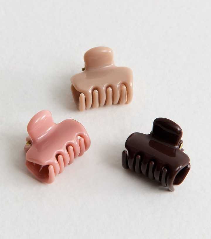 Pack Of 3 Multi Colour Shiny Hair Claw Clip