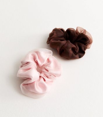 Pack of 2 Pink Organza Scrunchies