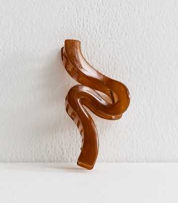 Burnt Orange Squiggle Hair Claw Clip
