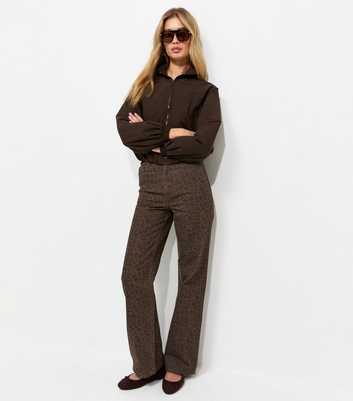 Tall Brown Leopard Print Wide Leg Jeans