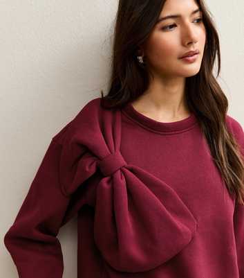 Gini London Red Shoulder Bow Sweatshirt