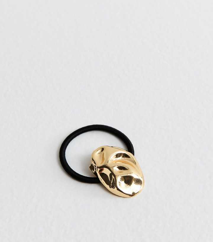 Gold Tone Abstract Oval Hair Tie