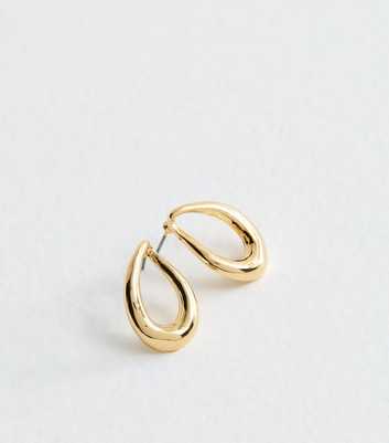 Gold Tone Oval Drop Earrings