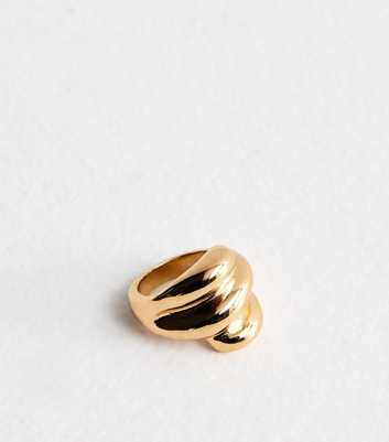 Gold Tone Chunky Bubble Ring