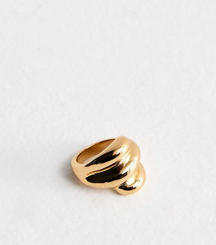 Gold Tone Chunky Bubble Ring