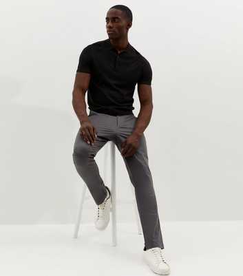 Dark Grey Straight Chino Trousers