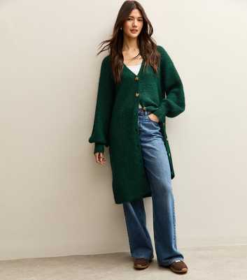 Sunshine Soul Dark Green Longline Cardigan