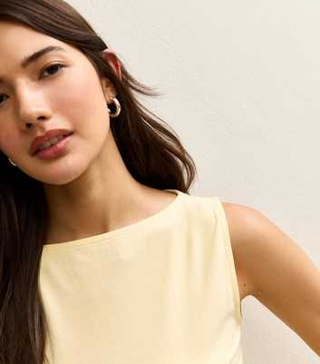 Light Yellow Slash Neck Vest Top