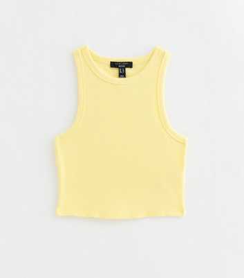 Petite Light Yellow Ribbed Racerback Vest