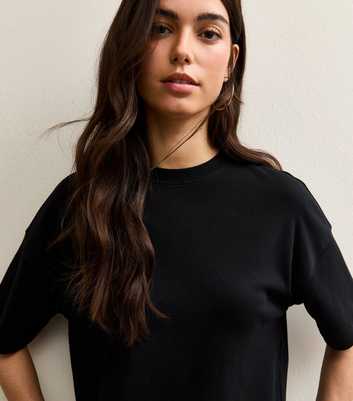 Premium Black Heavyweight Cotton Side Split T-Shirt