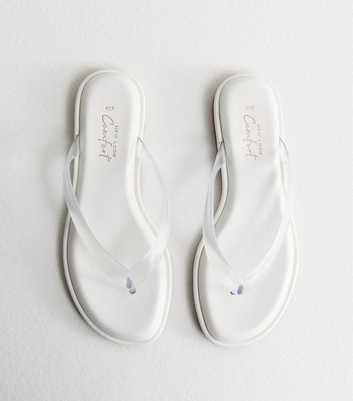 White Jelly Thong Sandals