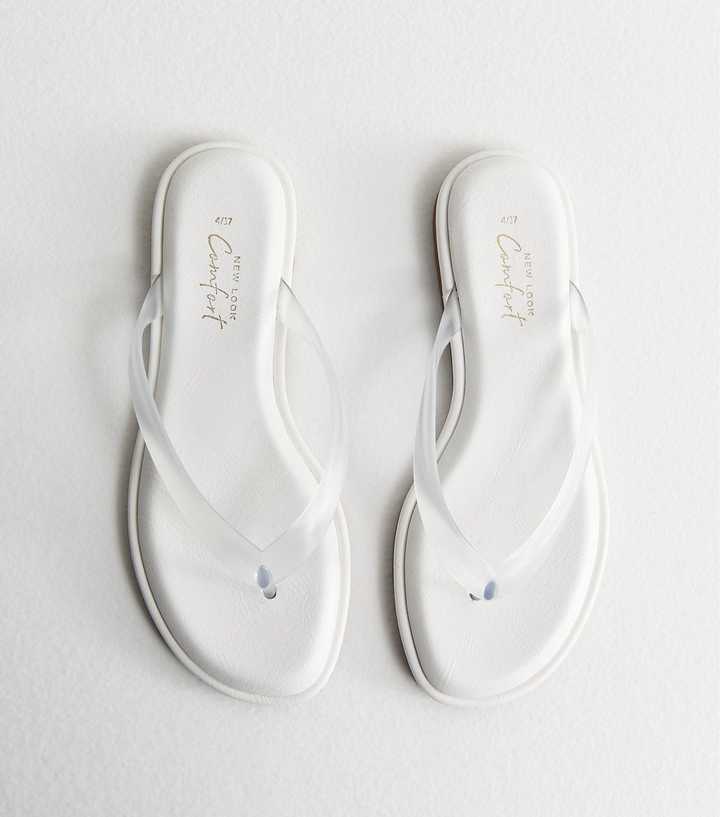 White Jelly Thong Sandals