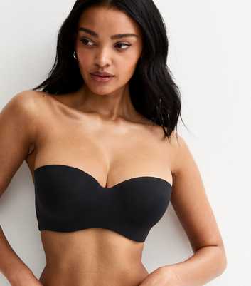 Black DD+ Microfibre Multiway Strapless Bra