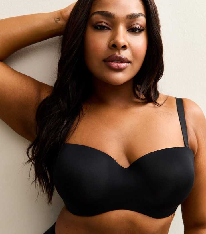 Curves Black Microfibre Multiway Strapless Bra