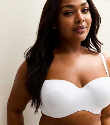 Curves White Microfibre Multiway Strapless Bra