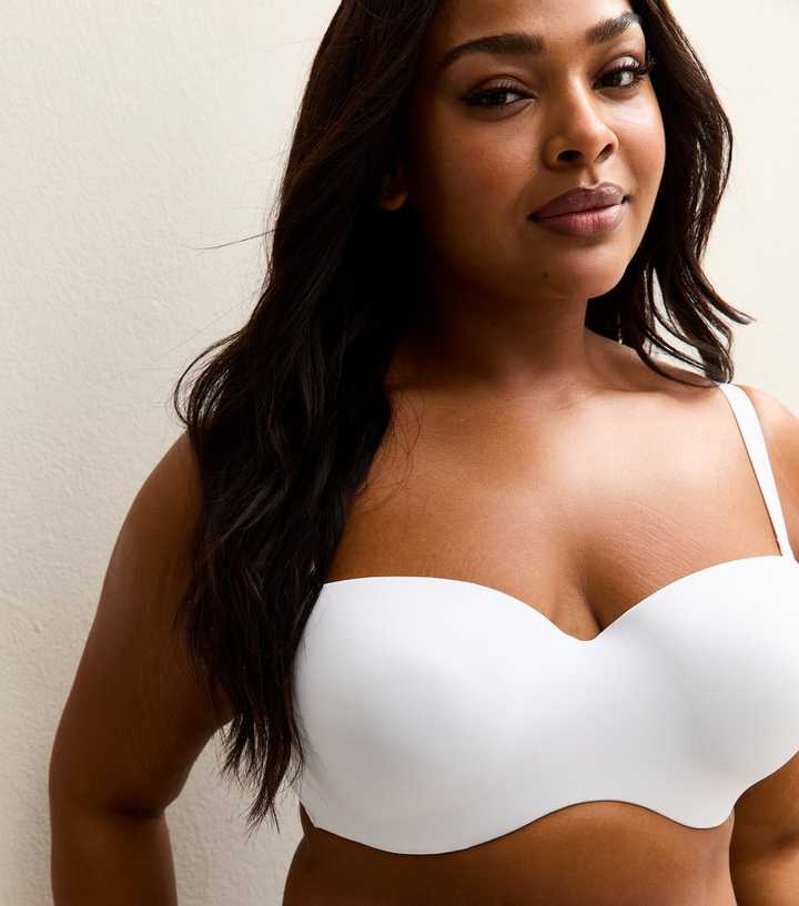 Curves White Microfibre Multiway Strapless Bra