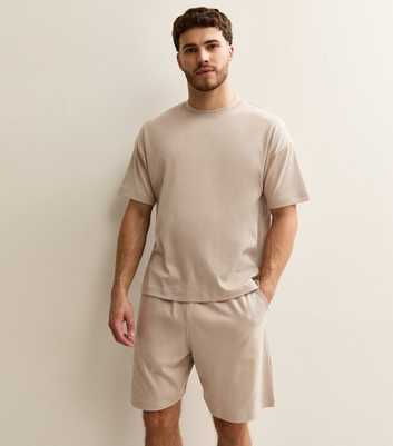 Light Brown Boxy Crew Neck T-Shirt
