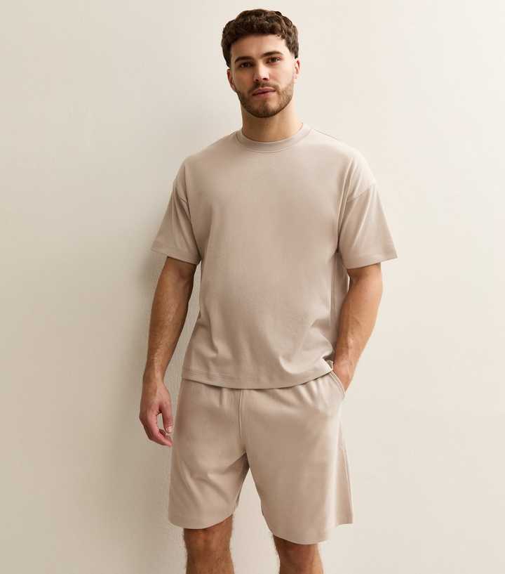 Light Brown Boxy Crew Neck T-Shirt