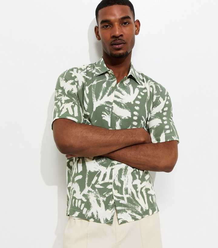 Only & Sons Light Khaki Abstract Print Shirt