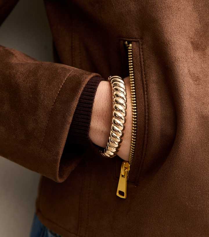 Gold Tone Chunky Weaved Hinge