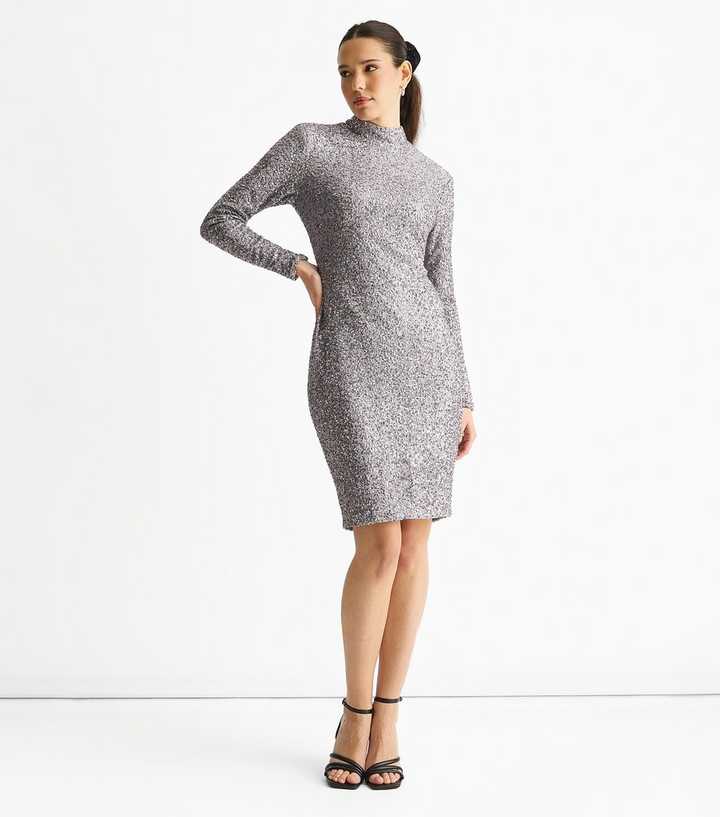 Gini London Sequin High Neck Bodycon Dress