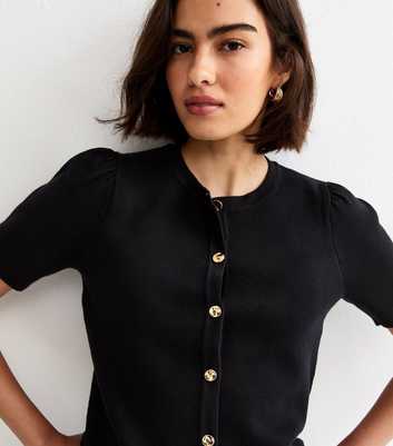 Black Lightweight Short Sleeve Cardigan