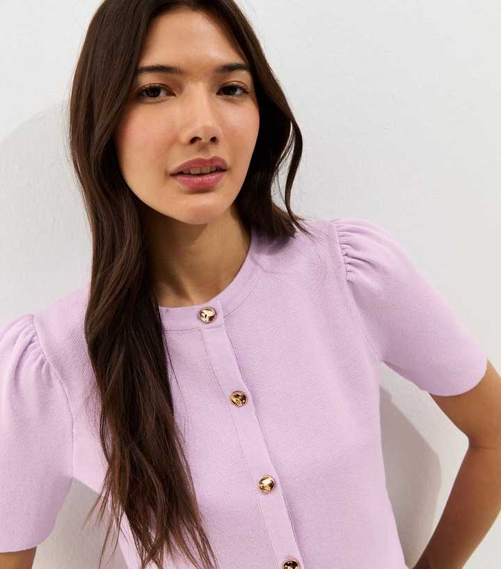 Lilac Lightweight Short Sleeve Cardigan