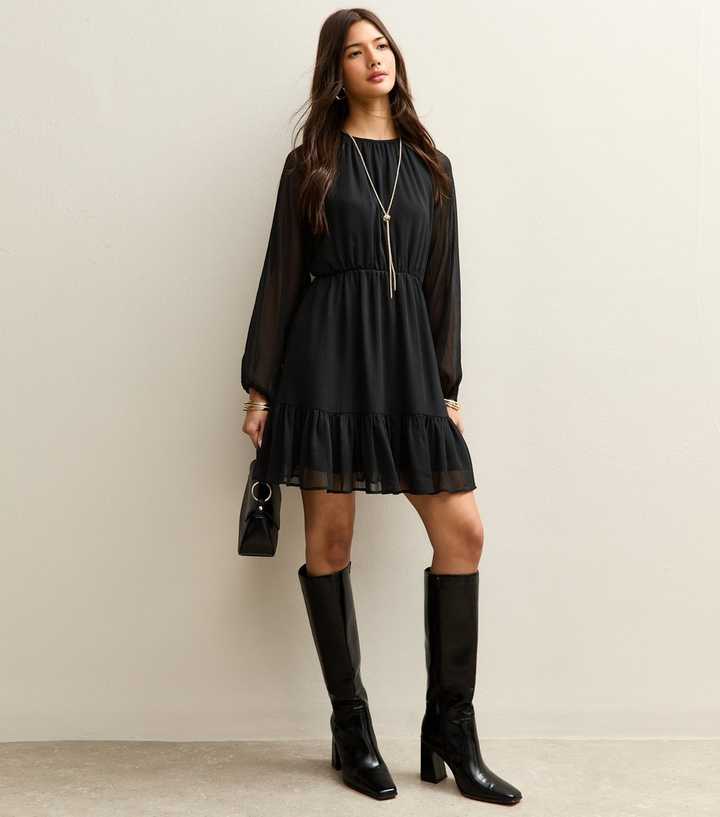 sachin and babi light blue dress Chiffon Black Dresses main image 0