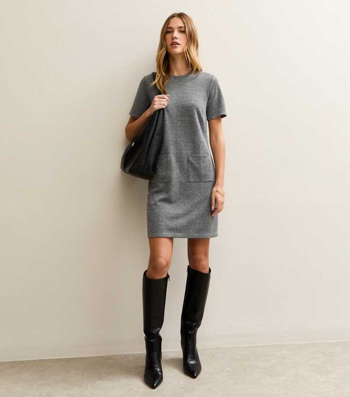 Grey Check T-Shirt Mini Dress Grey Check T-Shirt Mini Dress