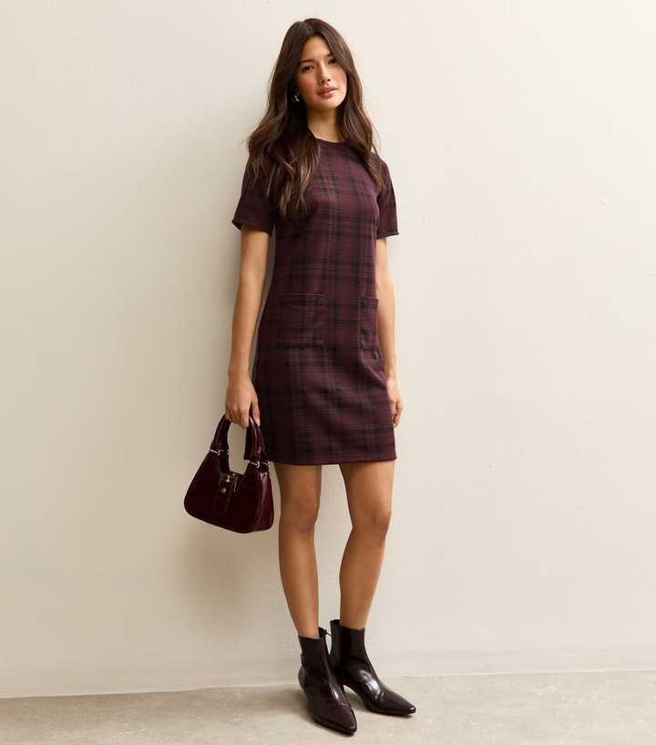 Red Large Check T Shirt Mini 