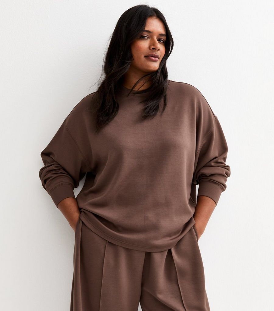 Curves Premium Dark Brown Sweatshirt